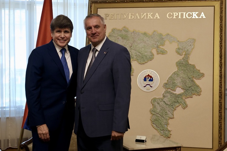 Бивши гувернер америчке савезне државе Илиноис Род Благојевић у посјети Влади Републике Српске